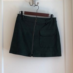 Forever 21 Green Seude Mini Skirt